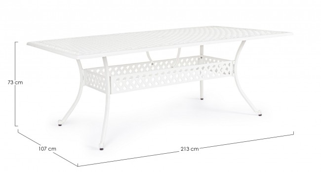 Tavolo da esterno Ivrea rettangolare bianco cm 107x 213 - Samnite