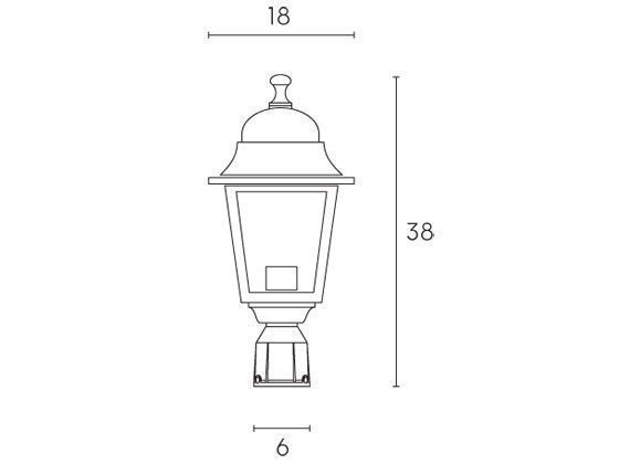 Testa-palo in alluminio pressofuso con diffusori in vetro trasparente, diametro 60 mm, altezza max lampada 170mm, alimentazione 230 V ~ 50 Hz, potenza massima lampade 60W biancoargento - Samnite