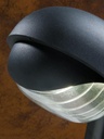 Testa-palo in termoplastico con diffusore in vetro stampato - Dimensioni: 60mm x 155mm - Alimentazione 230V - Potenza massima 60W nero - Samnite