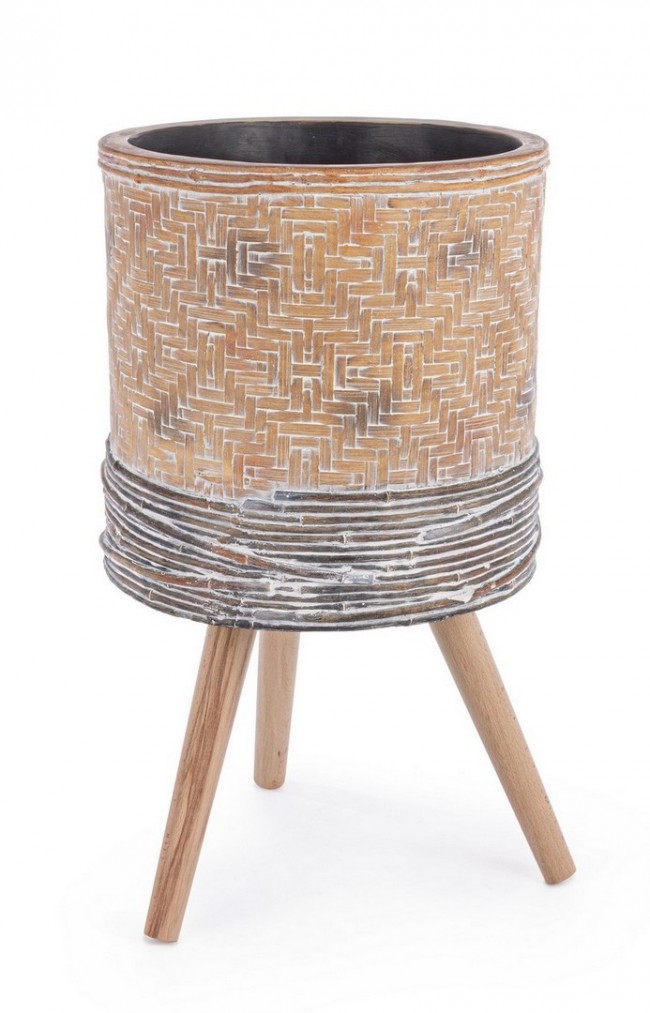 Vaso Dakar treppiede Magnesia 39h cm - Samnite