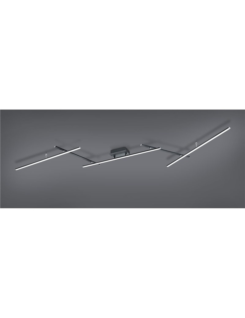 Arvin plafoniera led bacchette orientabili nera retro-illuminata rgb con telecomando multifunzione l. 245cm Moderno LED