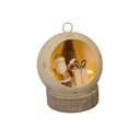 Babbo natale metallo led dentro pallinaoro cm ø11h15