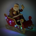 Babbo natale metallo slitta rosso cm32x17h29