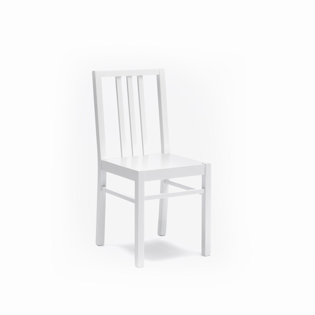 2x Sedia in legno laccato bianco 36.5 cm x 36.5 cm H. 86.5 cm