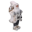 Babbo natale tessuto con regali e lanterna grigio cm24x12h45
