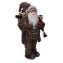 Babbo natale tessuto con regali e lanterna marrone cm24x12h45