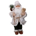Babbo natale tessuto con regali verde bianco cm24x12h45