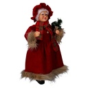 Babbo natale tessuto signora con sciarpa marrone rosso cmh45