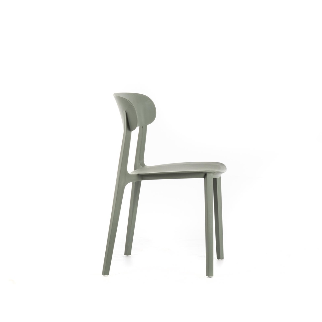 2x Sedia in polipropilene grigio chiaro 48x52x77,5h cm