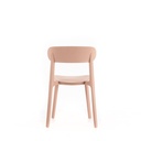 2x Sedia in polipropilene rosa antico 48x52x77,5h cm