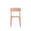 2x Sedia in polipropilene rosa antico 48x52x77,5h cm