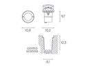 Calp.Basculante 6W Led 4000K  linea bascu  acciaio