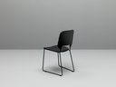 2x Sedia in similpelle e seduta nera 47,5x45,5x89h cm