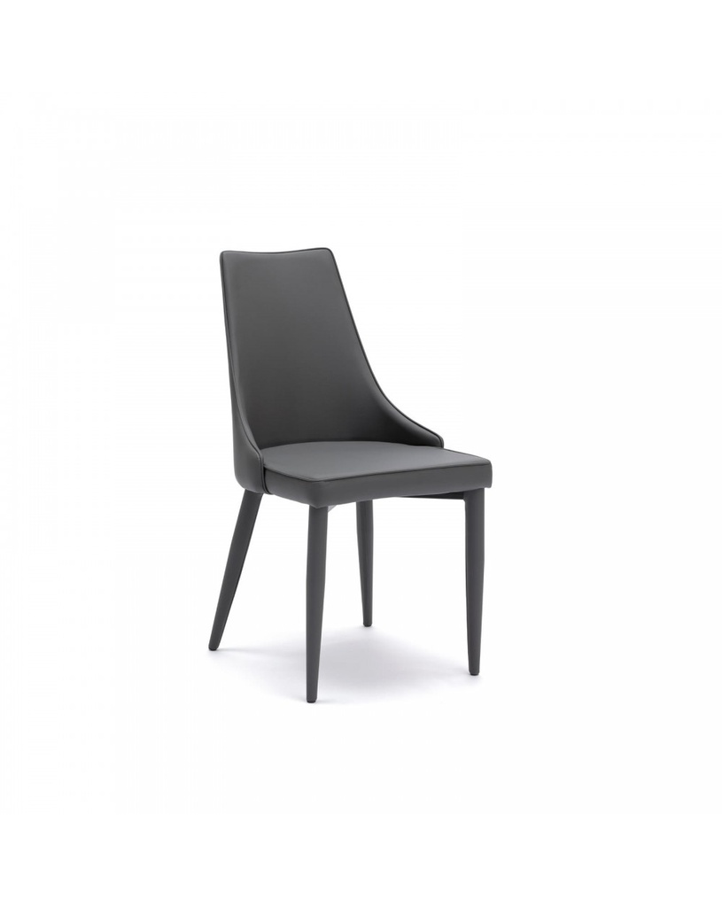 2x Sedia in similpelle grigio scuro Myriam STS