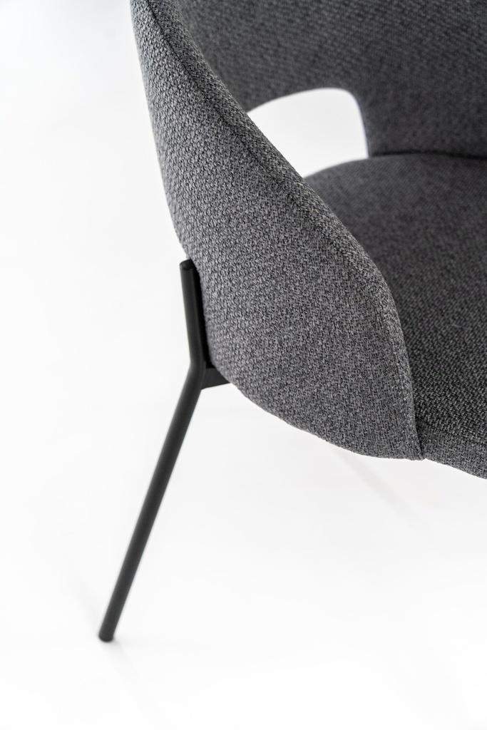2x Sedia in tessuro grigio e gambe antracite 52x55x78,5h cm