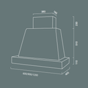 Cappa aspirante BRIO WOOD in acciaio inox silver e cornice in legno cm 90