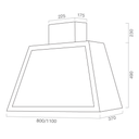 Cappa aspirante GARAGE LISCIO in acciaio inox silver cm 80