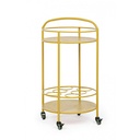 Carrello per bottiglie in acciaio Giallo Ocra