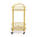 Carrello per bottiglie in acciaio Giallo Ocra