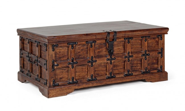 Cassapanca Jaipur decorativa legno noce