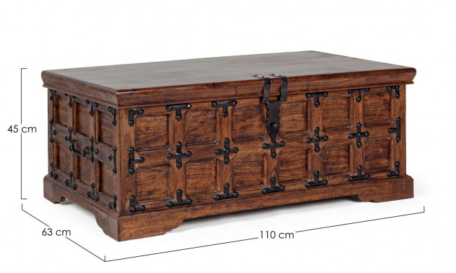 Cassapanca Jaipur decorativa legno noce