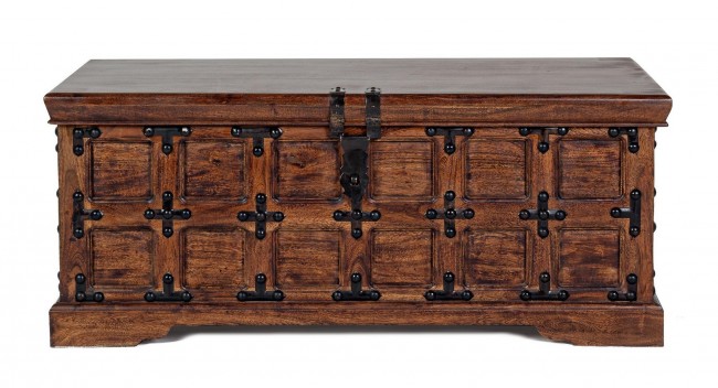 Cassapanca Jaipur decorativa legno noce