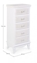 Cassettiera da camera in MDF cinque cassetti Bianco CHARLENE 40x30x h96,5 cm