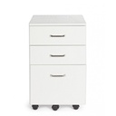 Cassettiera da ufficio in MDF tre cassetti Bianco Frassinato NADIR 40x44x h65 cm