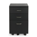 Cassettiera da ufficio in MDF tre cassetti Nero NADIR 40x44x h65 cm