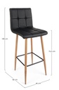 2x Sgabello Bar Bruce Pu Nero