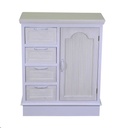 Cassettiera legno liverpool 1 anta + 4 cassetti bianco cm66x32h81