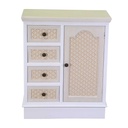 Cassettiera legno losanna 1 anta + 4 cassetti crema cm66x32h81