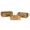 Wooden drawer 1-3 rectangular rusty corner cm40,5x21h15