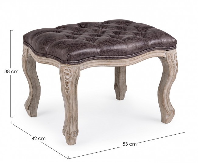 Sgabello dark in tessuto stile classico
