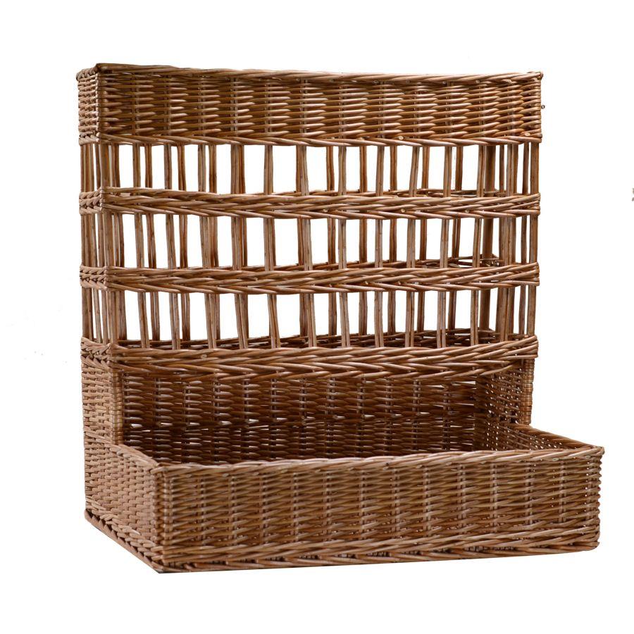 Cesta espositore in vimini rettangolare
