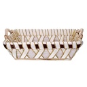 Cesta vimini bianco rettangolare cm46x36h13