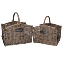 Log basket wood 1-2 bleached cm50x39h31-36-53