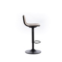 2x Sgabello in microfibra beige con struttura in metallo 39x45x86/102h cm