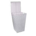 Cestone poliestere bianco foderato quadro cm33x33h53