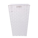 Cestone poliestere bianco foderato quadro cm33x33h53