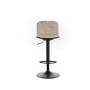 2x Sgabello in microfibra beige con struttura in metallo 39x45x86/102h cm