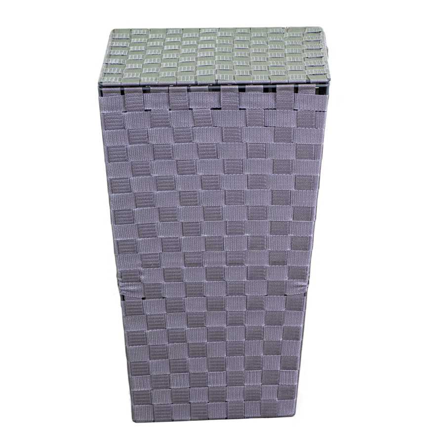 Cestone poliestere grigio foderato quadro cm33x33h53