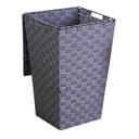 Cestone poliestere grigio foderato quadro cm33x33h53