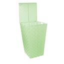Cestone poliestere verde chiaro foderato quadro cm33x33h53