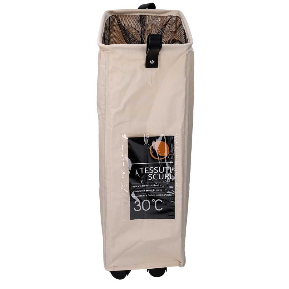 Cestone tessuto beige pieghevole cm 39x19,5h58