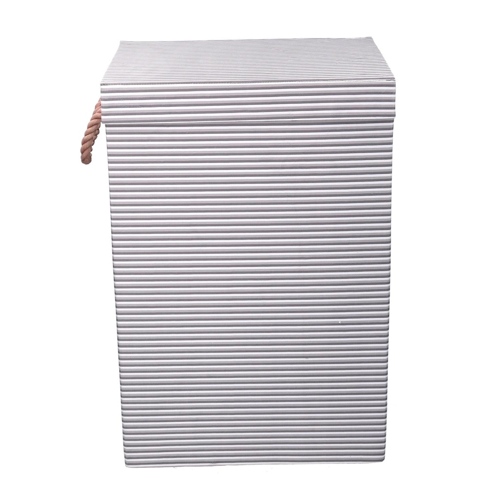 Cestone tessuto grigio con coperchio cm40x30h60