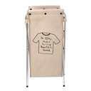 Cestone tessuto sacco beige pieghevole cm 29x33.5h66