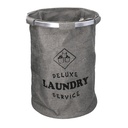 Cestone tessuto sacco grigio tondo pieghevole cm ø40h55