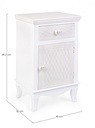 Comodino in MDF un anta un cassetto Bianco CHARLENE 40x32x h69,5 cm