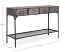 Consolle Store 4 cassetti 1 ripiano in stile industriale